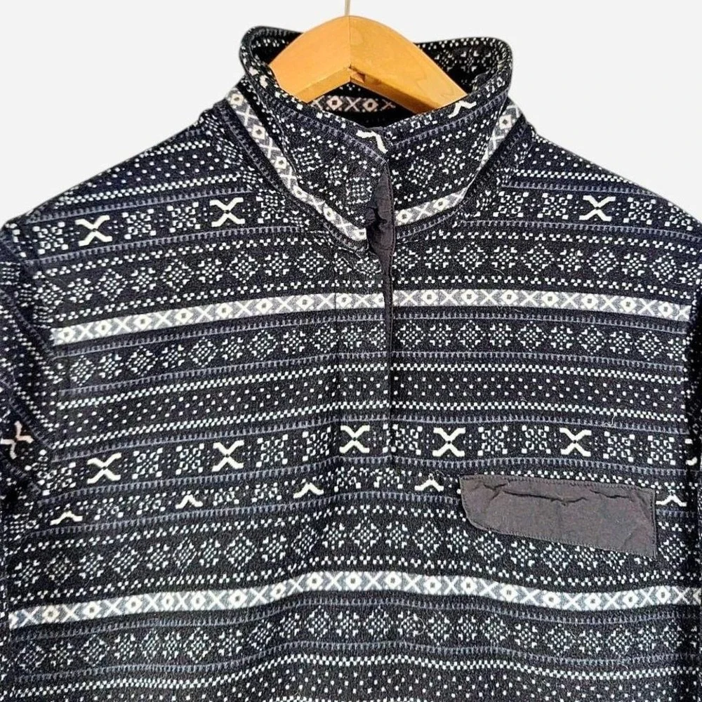 JACHS New York Cabin Mock Neck Fair Isle Fleece Pullover XL - Picture 4 of 8